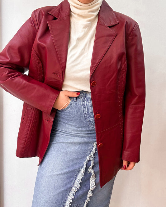 Red leather jacket