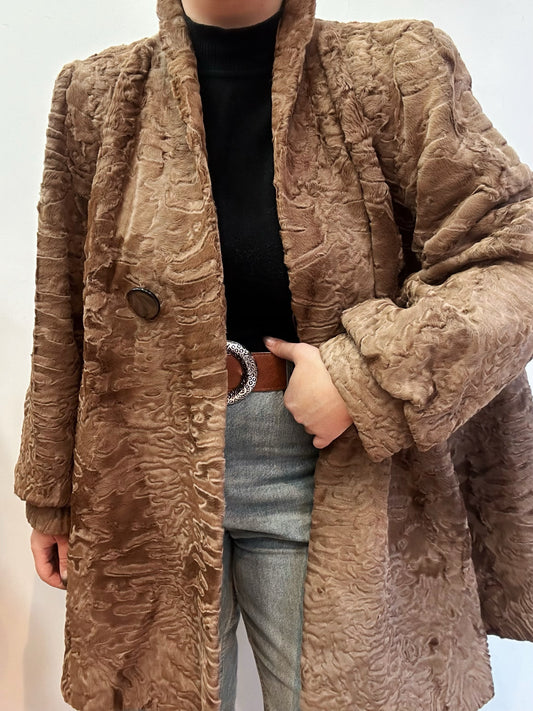 Astrakhan fur coat