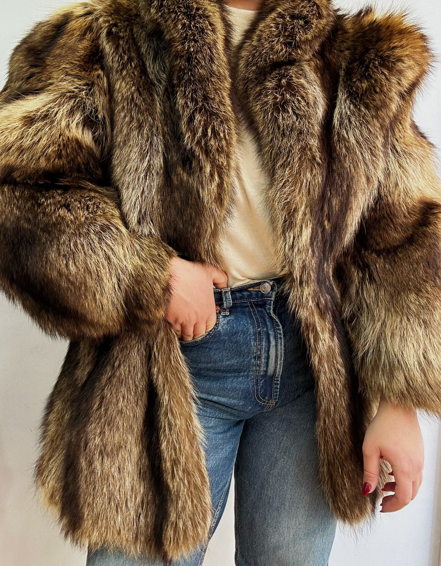 Real fur coat