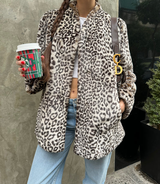 Leopard faux fur