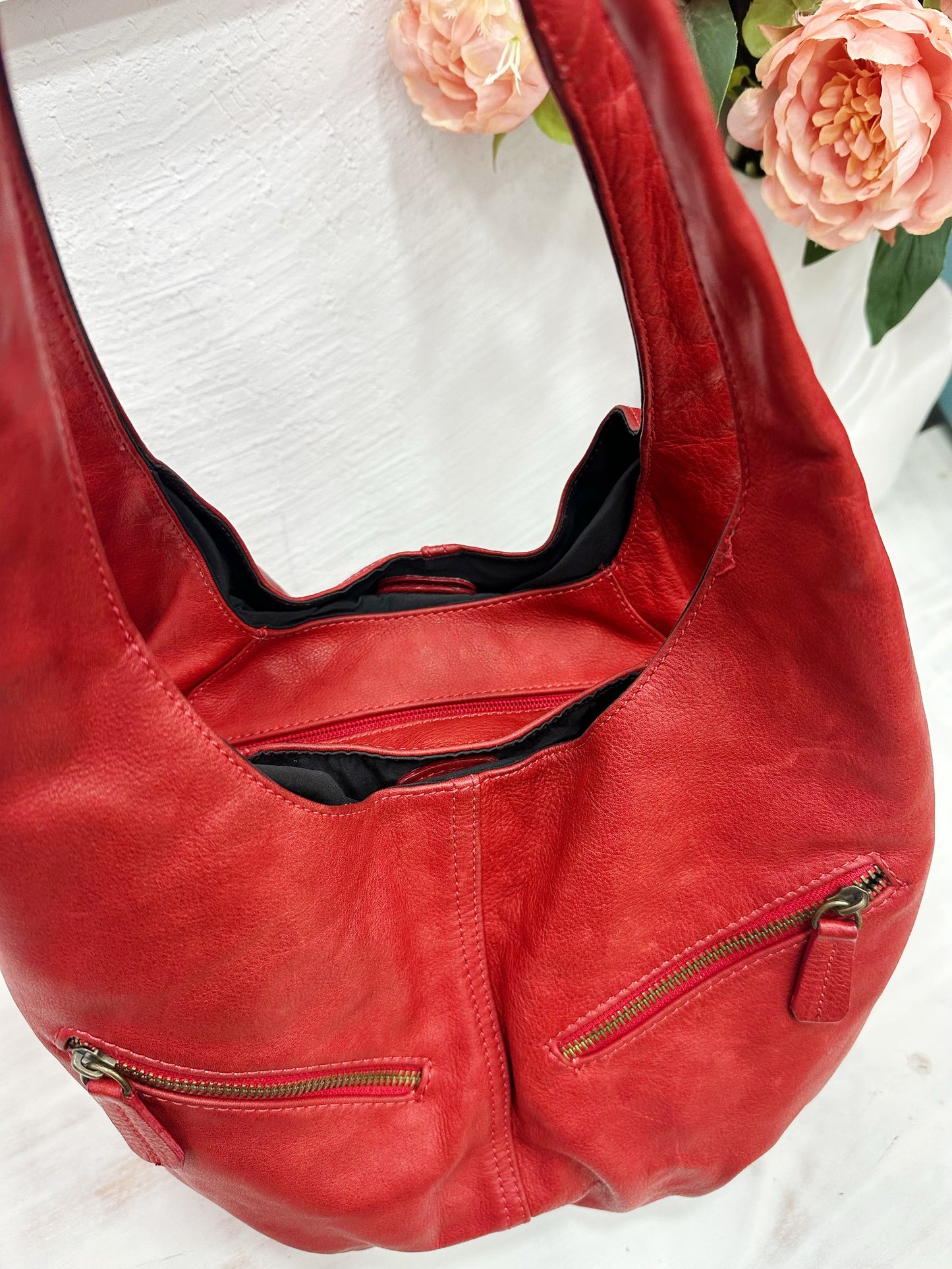 Leather hobo bag