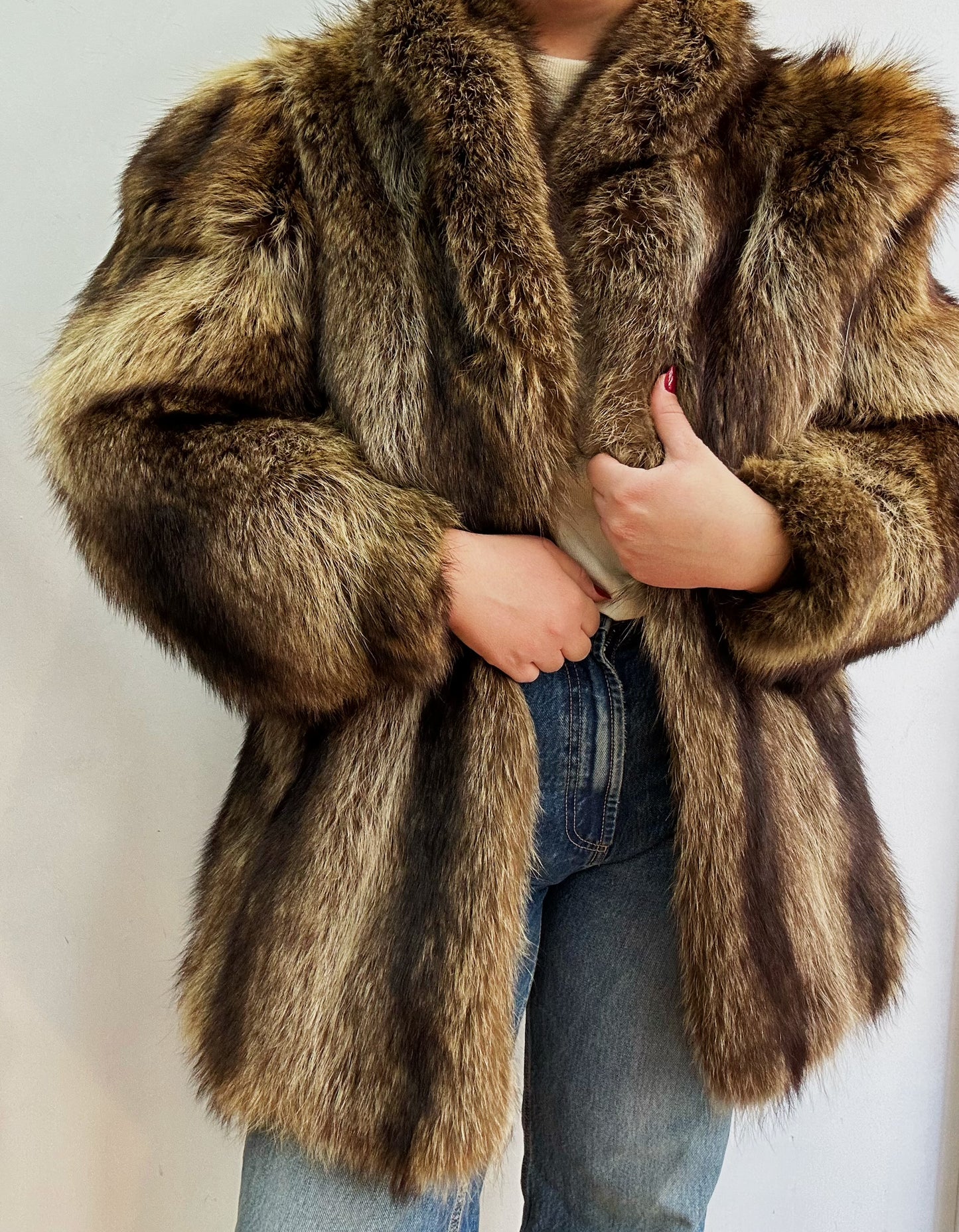 Real fur coat