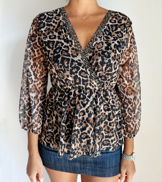 Leopard elastic top