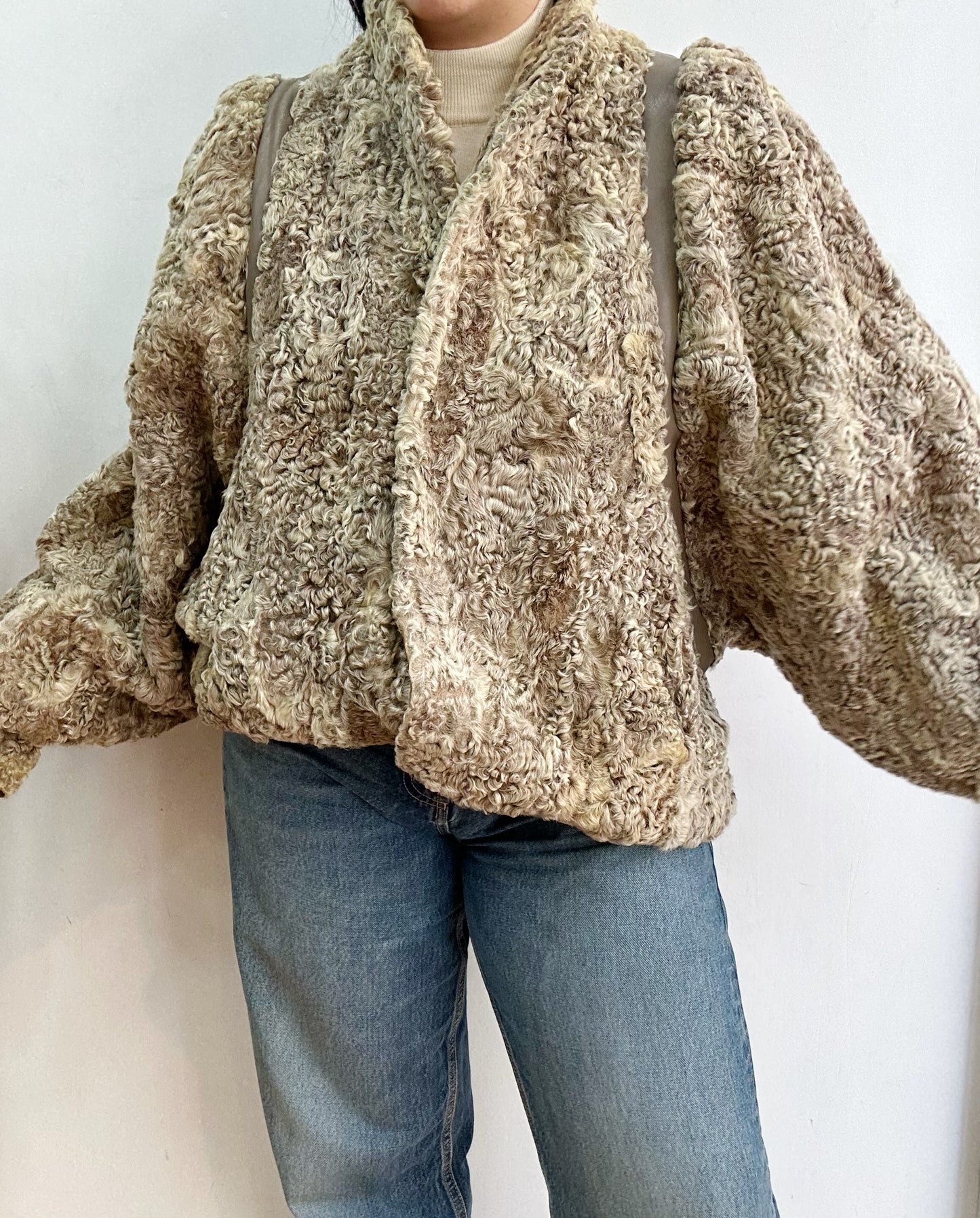 80s astrakhan fur jacket