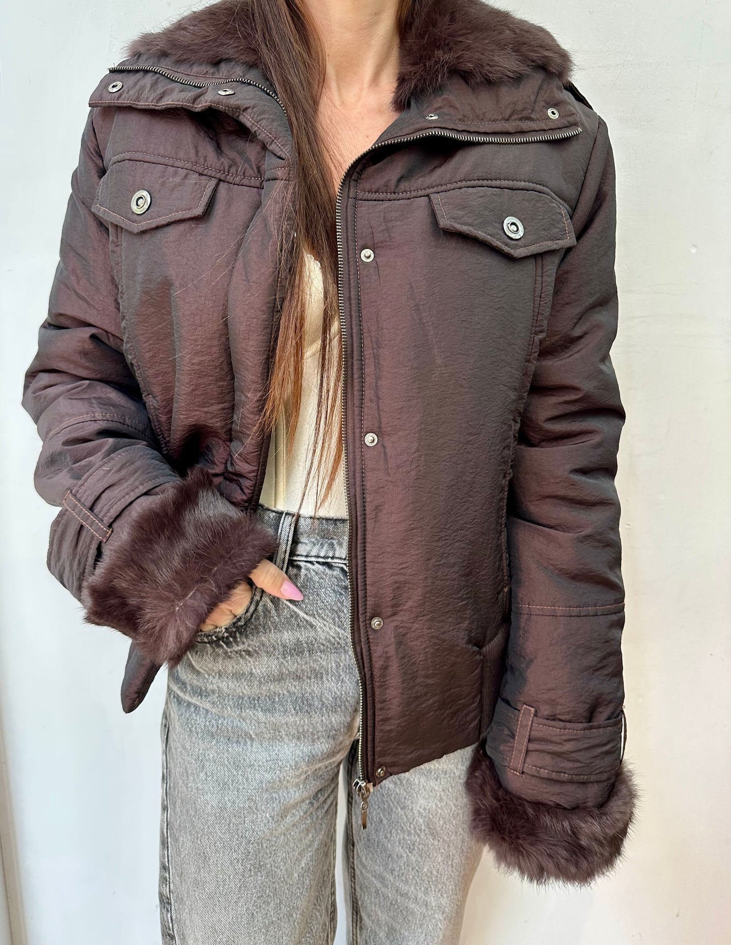 Winter iridiscent brown jacket