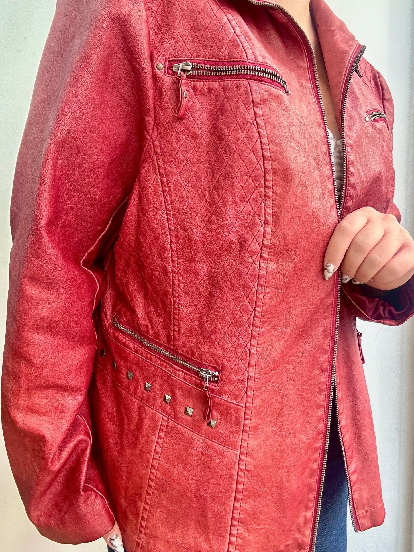 Red biker jacket