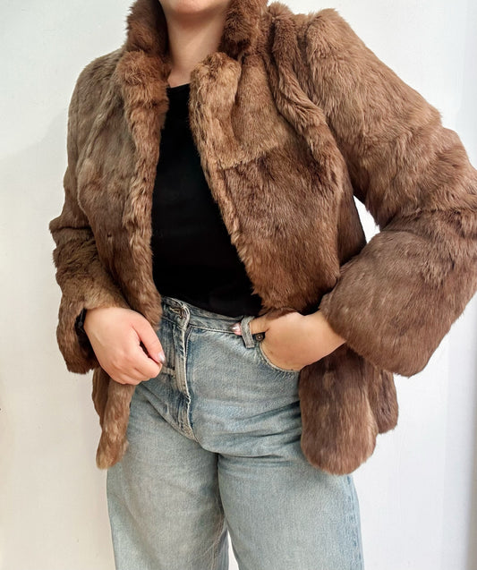 Vintage beige/brown fur coat