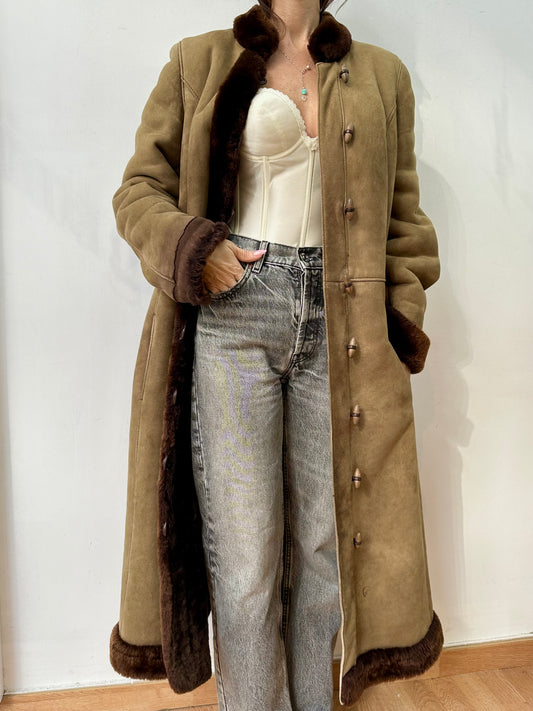 Maxi shearling coat