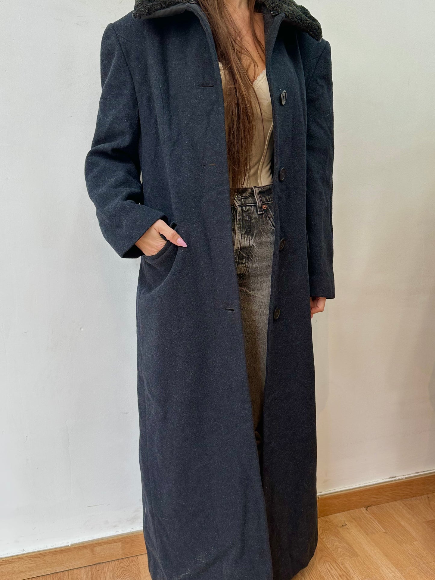 Woolen dark grey coat