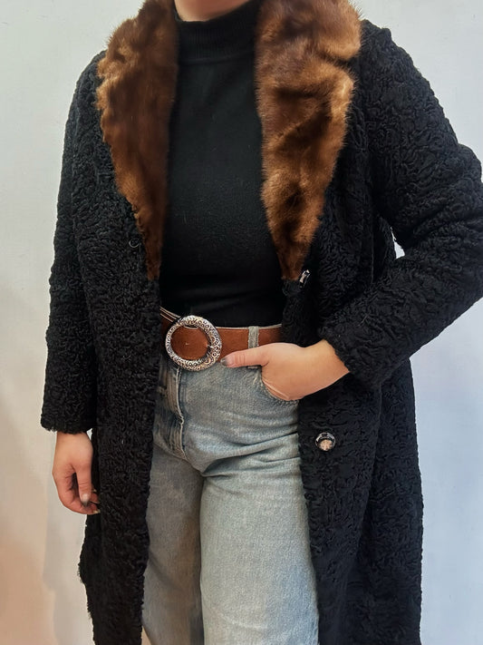 Astrakhan fur coat