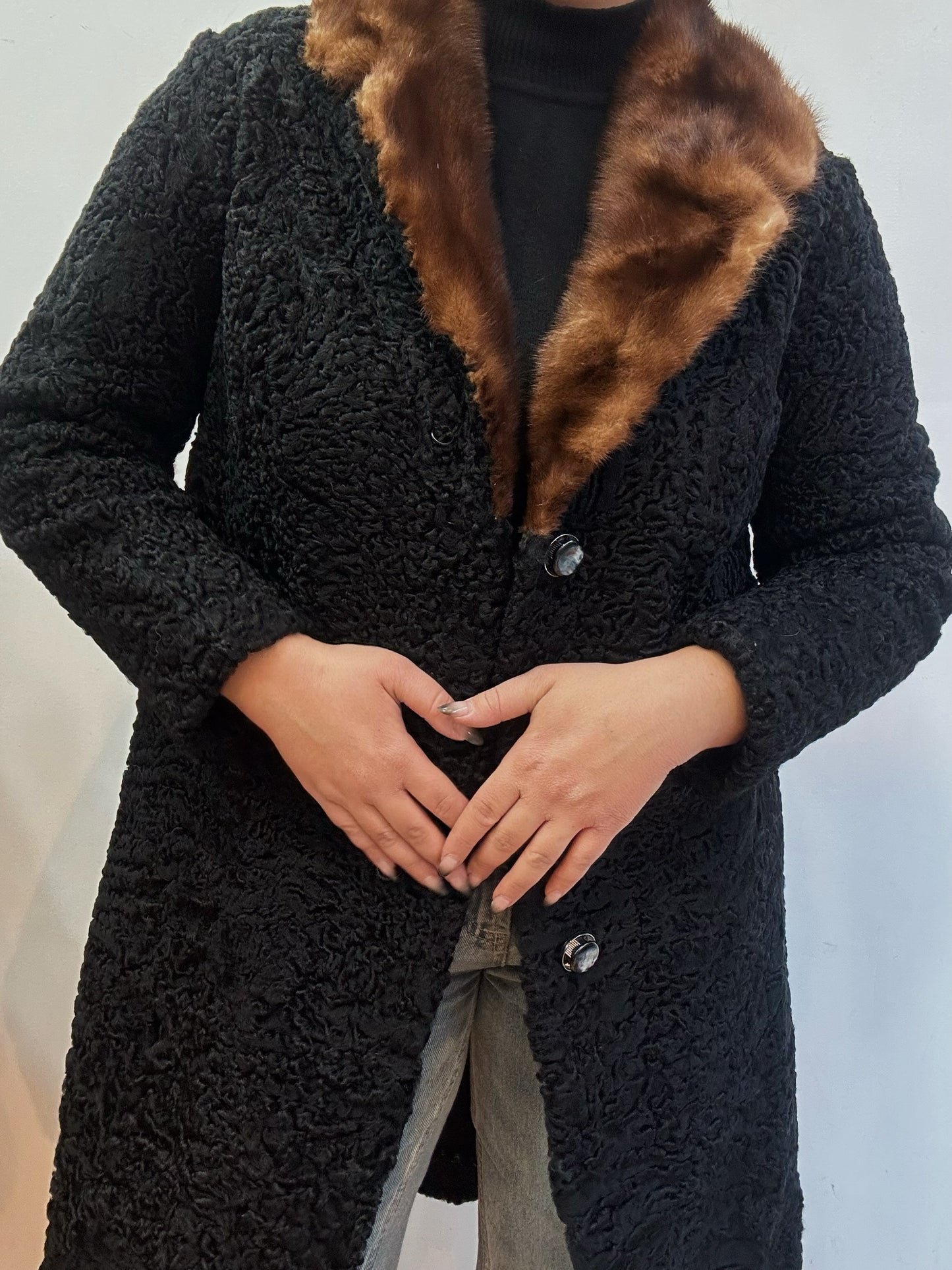 Astrakhan fur coat