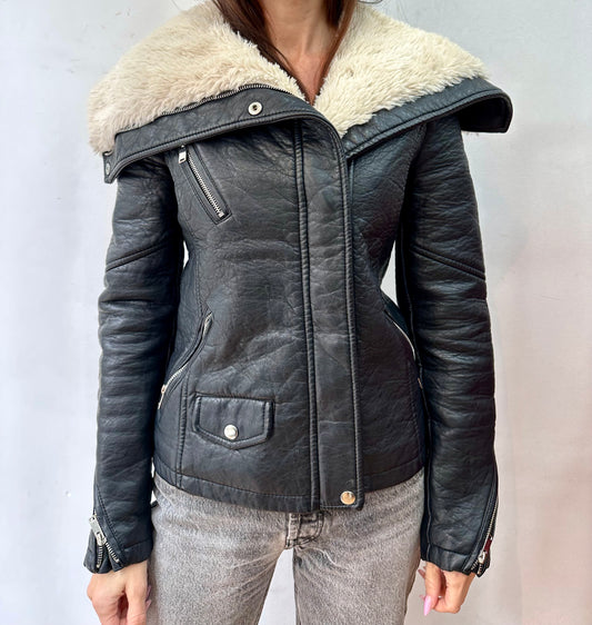 Winter leather jacket