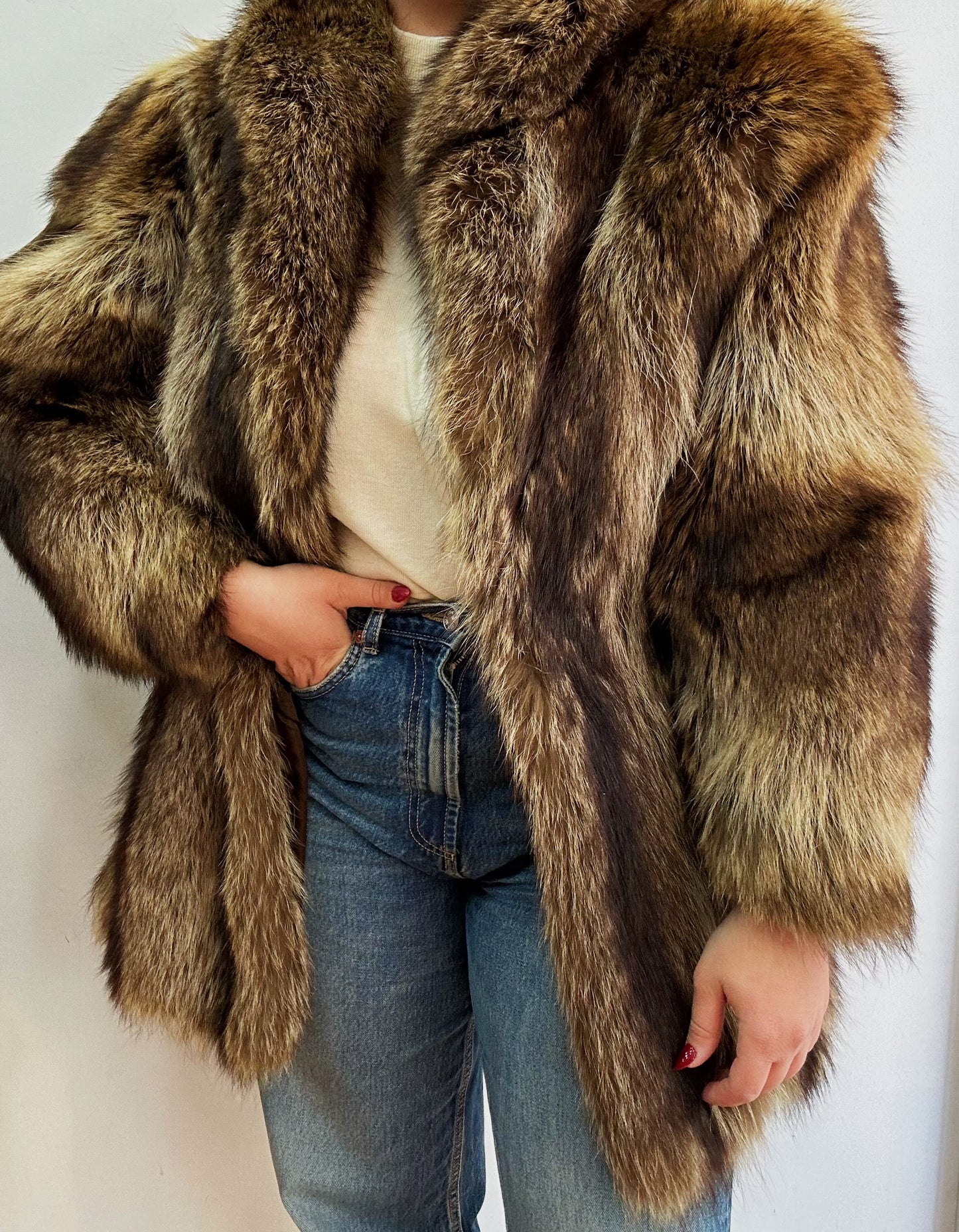 Real fur coat