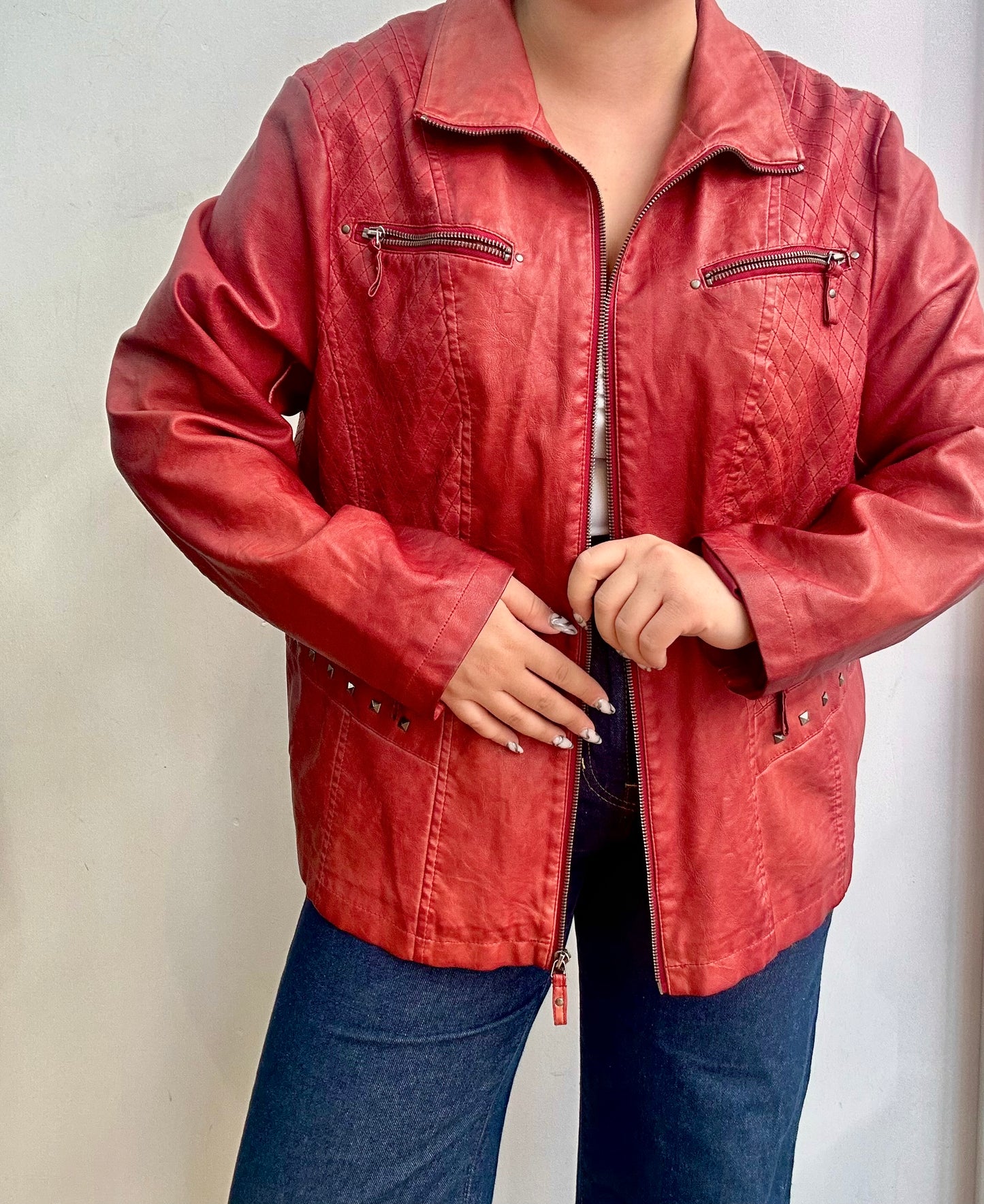 Red biker jacket