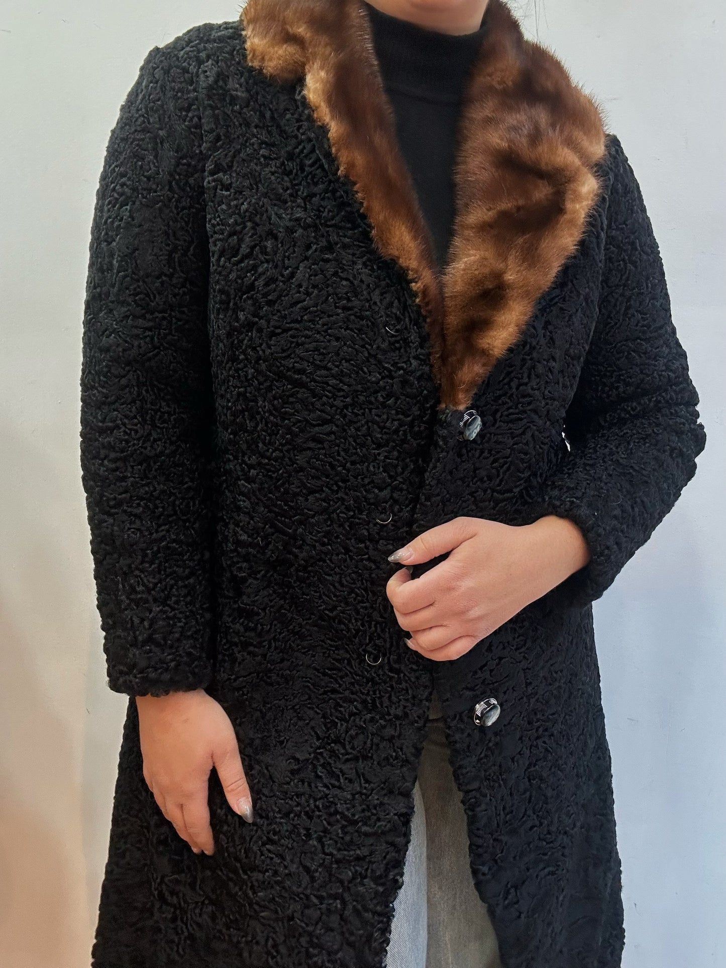 Astrakhan fur coat