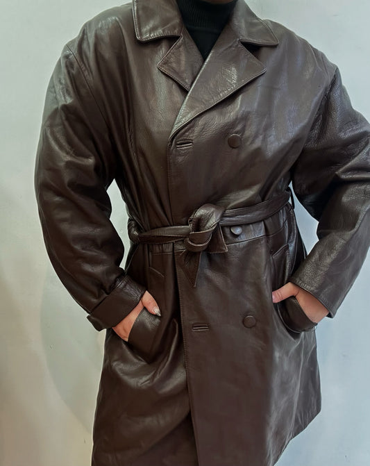 Winter leather coat