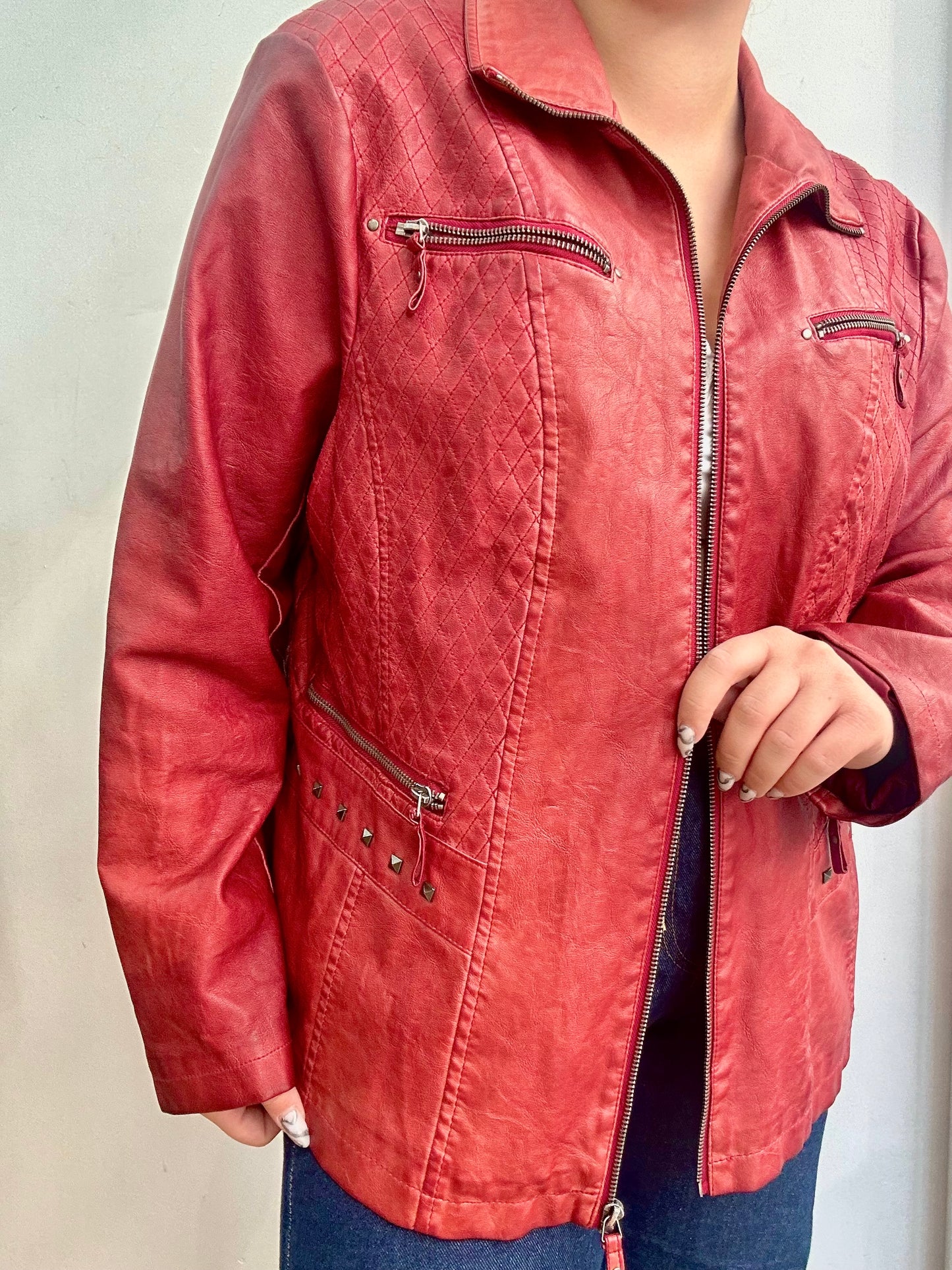 Red biker jacket