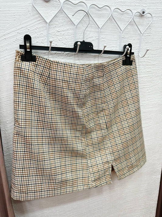 Mini plaid beige skirt