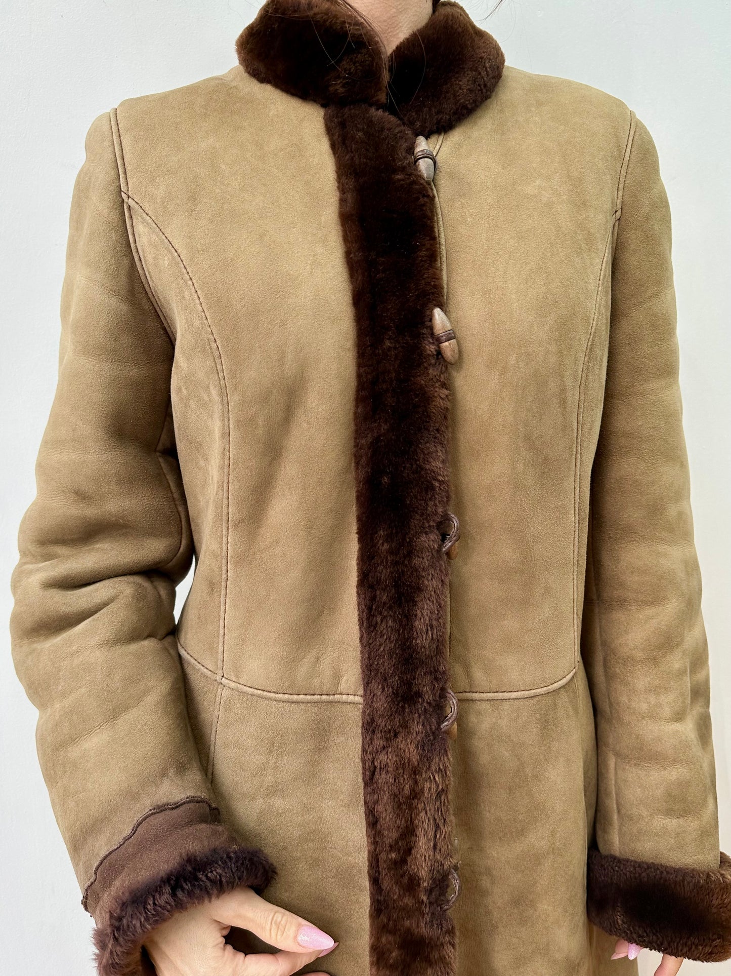 Maxi shearling coat