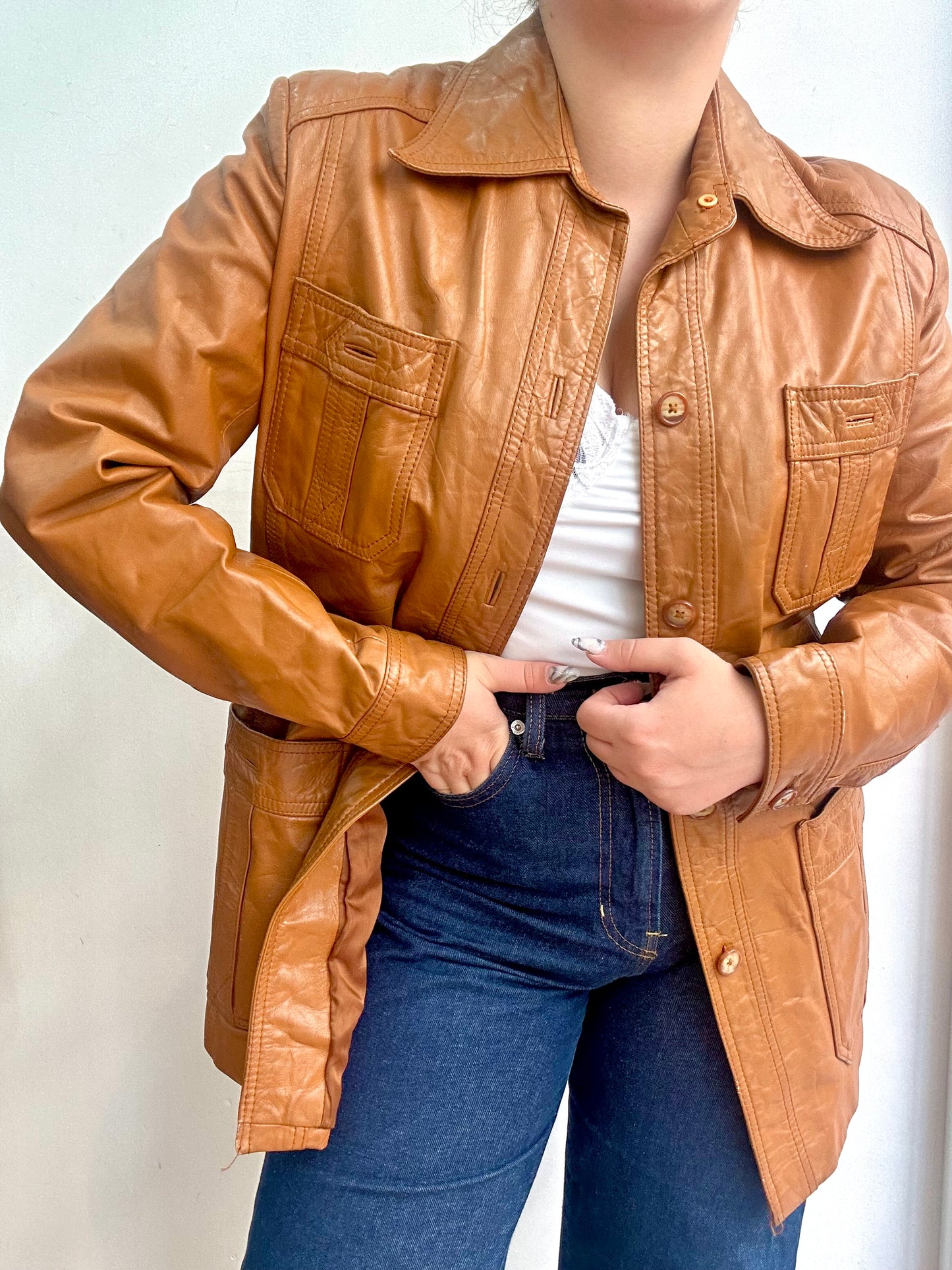 70s leather jacket