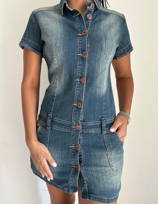 Mini denim dress